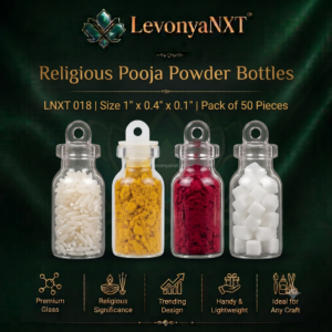 Religious Pooja Powder Bottles filled with Haldi Kumkum Rice and Mishri LNXT 018