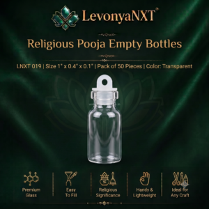 Religious Pooja Empty Bottles Pack of 50 clear glass vials for festive return gifts and message bottles LNXT 019