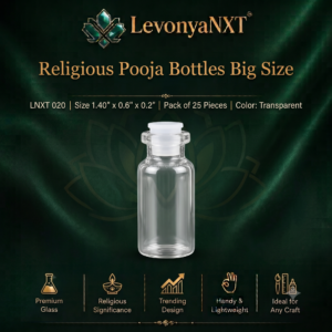 Religious Pooja Bottles Big Size Pack of 25 clear glass vials for giveaways crafts and message bottles LNXT 020