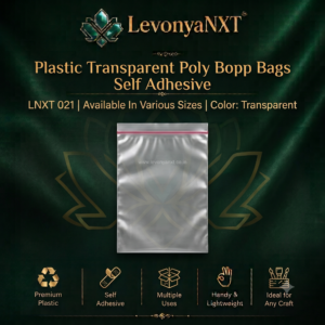 Plastic Transparent Poly Bopp Bags Self Adhesive Pack of 500 for packing crafts and products LNXT 021