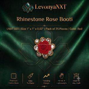 Rhinestone Rose Booti Pack of 25 red floral embellishments for decorating crafts LNXT 022