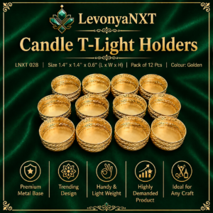 Candle T-Light Holders Pack of 12 golden metal cups for tlights holders LNXT 028