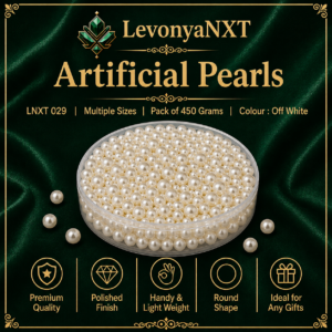 Artificial Pearl Beads Pack of 450 Grams off white multi-size pearls for Diwali decor craft LNXT 029