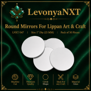 LNXT 047 Round Mirrors For Lippan Art & Craft 1 inch 25mm real glass circular mirrors pack of 50 pieces