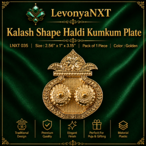 LNXT 035 Kalash Shape Haldi Kumkum Plate gold plated plastic container for pooja and return gifts
