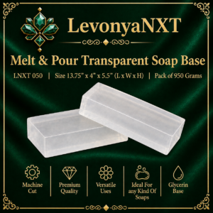 LNXT 050 Melt & Pour Transparent Soap Base 950 grams clear vegetable glycerin rectangular blocks for DIY soap making