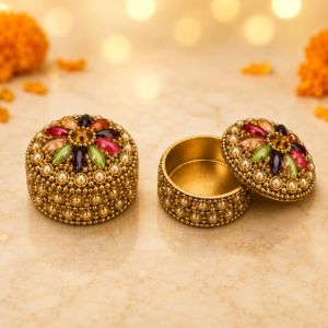 Metal haldi Kumkum Boxes