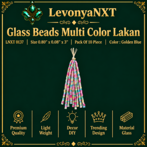 LNXT 0137 Glass Beads Multicolor Latkan | Pack of 10 Pieces