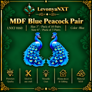 LNXT 0160 MDF Blue Peacock Pair Cutouts laser cut wooden royal blue peacock plaques available in 3 inch and 6 inch sizes